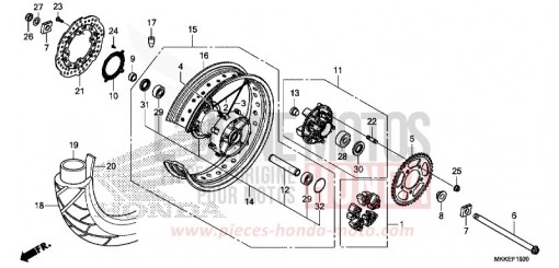 ROUE ARRIERE CRF1000DK de 2019